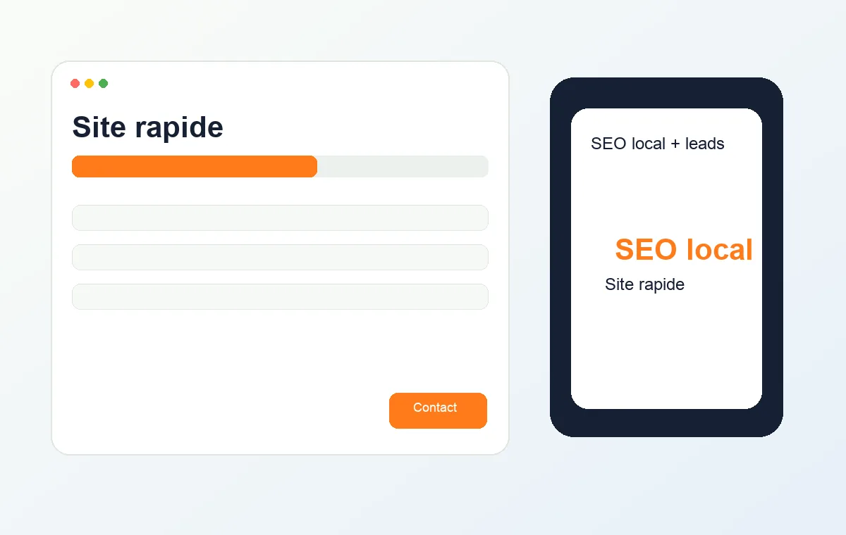 Aperçu visuel d’un tableau de bord SEO local pour un site professionnel